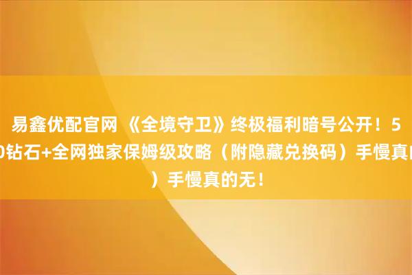 易鑫优配官网 《全境守卫》终极福利暗号公开！50000钻石+全网独家保姆级攻略（附隐藏兑换码）手慢真的无！